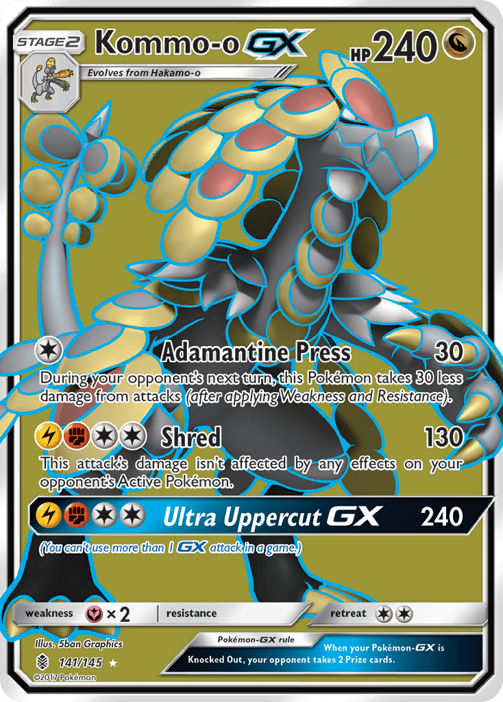 Kommo-o-GX sm2-141 Rare Ultra from Guardians Rising Set