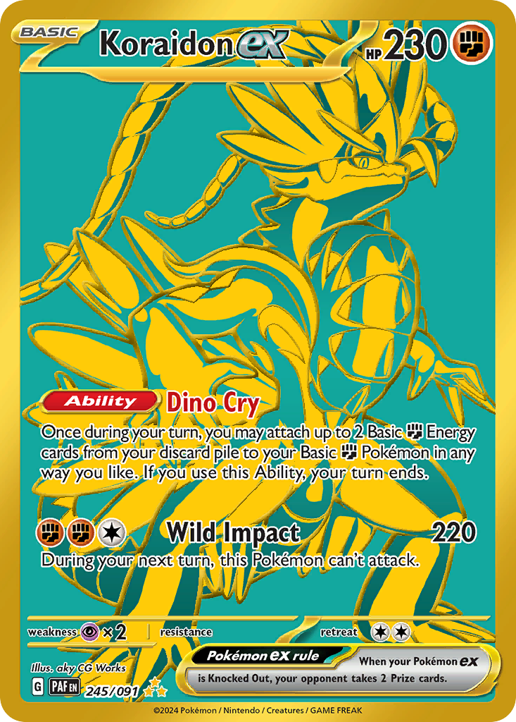 Koraidon ex sv4pt5-245 Hyper Rare from Paldean Fates Set