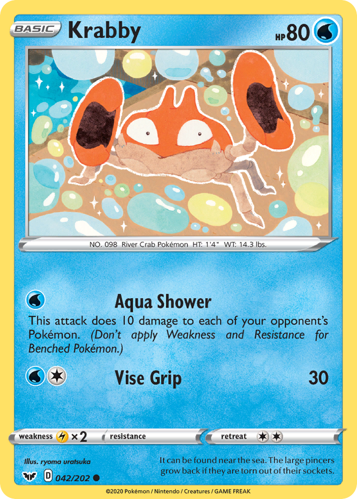 Krabby swsh1-42 Common from Sword & Shield Set