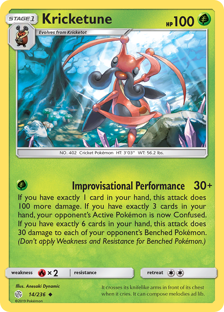 Kricketune sm12-14 Uncommon from Cosmic Eclipse Set