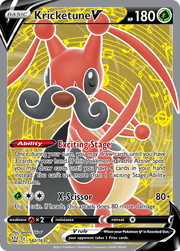 Kricketune V swsh5-142 Rare Ultra from Battle Styles Set