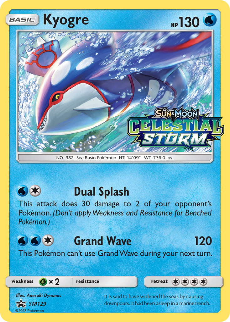 Kyogre smp-SM129 Promo from SM Black Star Promos Set