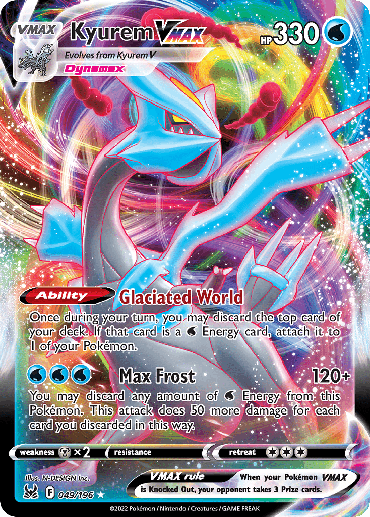 Kyurem VMAX swsh11-49 Rare Holo VMAX from Lost Origin Set