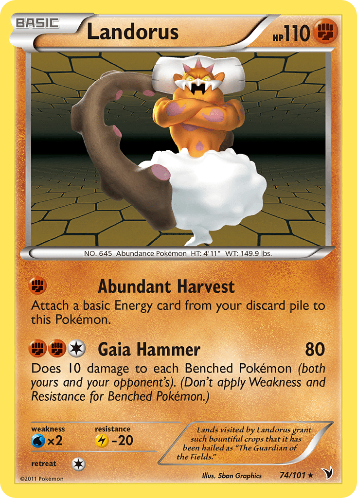 Landorus bw3-74 Rare Holo from Noble Victories Set