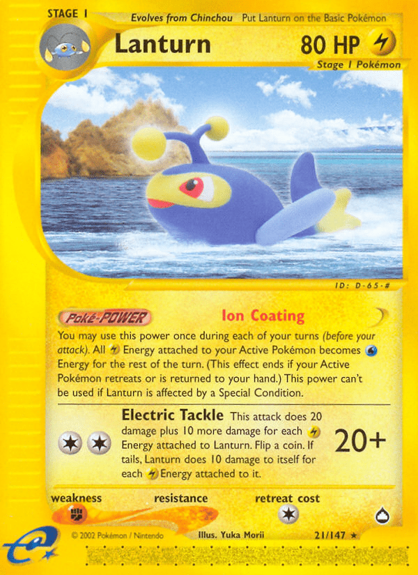Lanturn ecard2-21 Rare from Aquapolis Set
