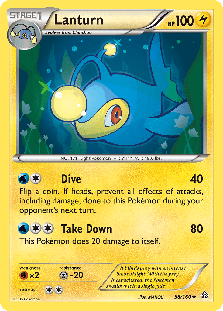 Lanturn xy5-58 Uncommon from Primal Clash Set