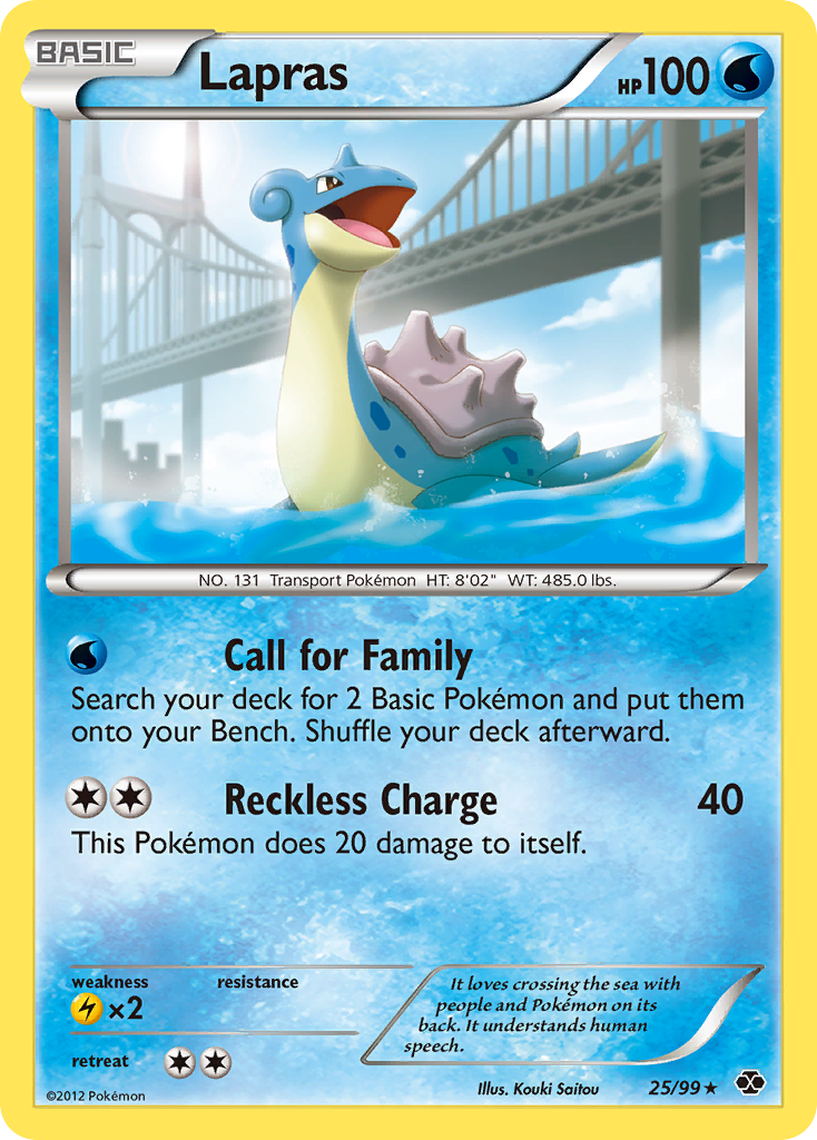 Lapras bw4-25 Rare from Next Destinies Set