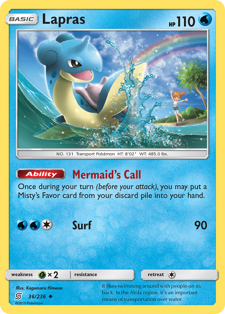 Lapras sm11-36 Uncommon from Unified Minds Set