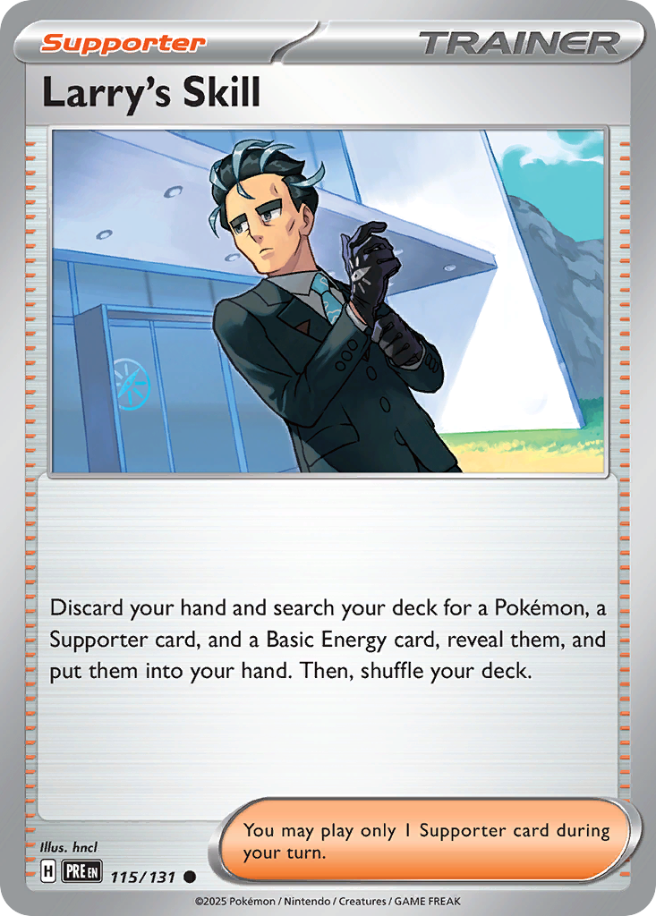 Larry’s Skill sv8pt5-115 Common from Prismatic Evolutions Set