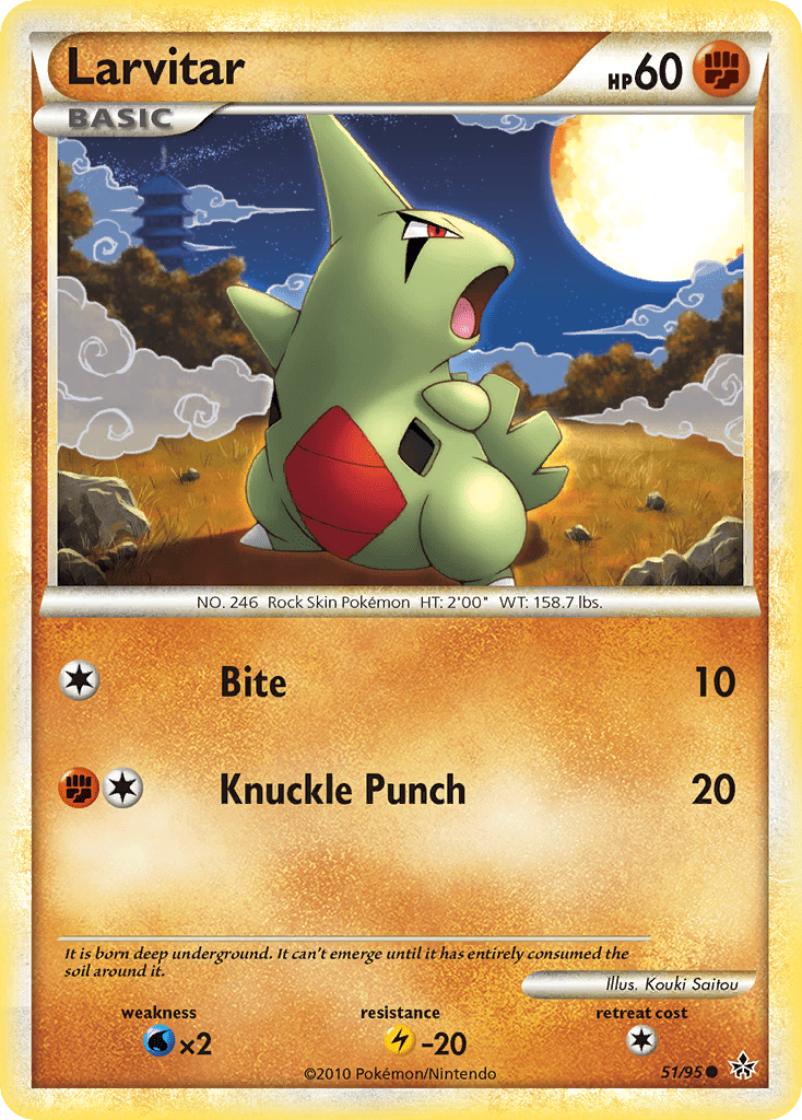 Larvitar hgss2-51 Common from HS—Unleashed Set