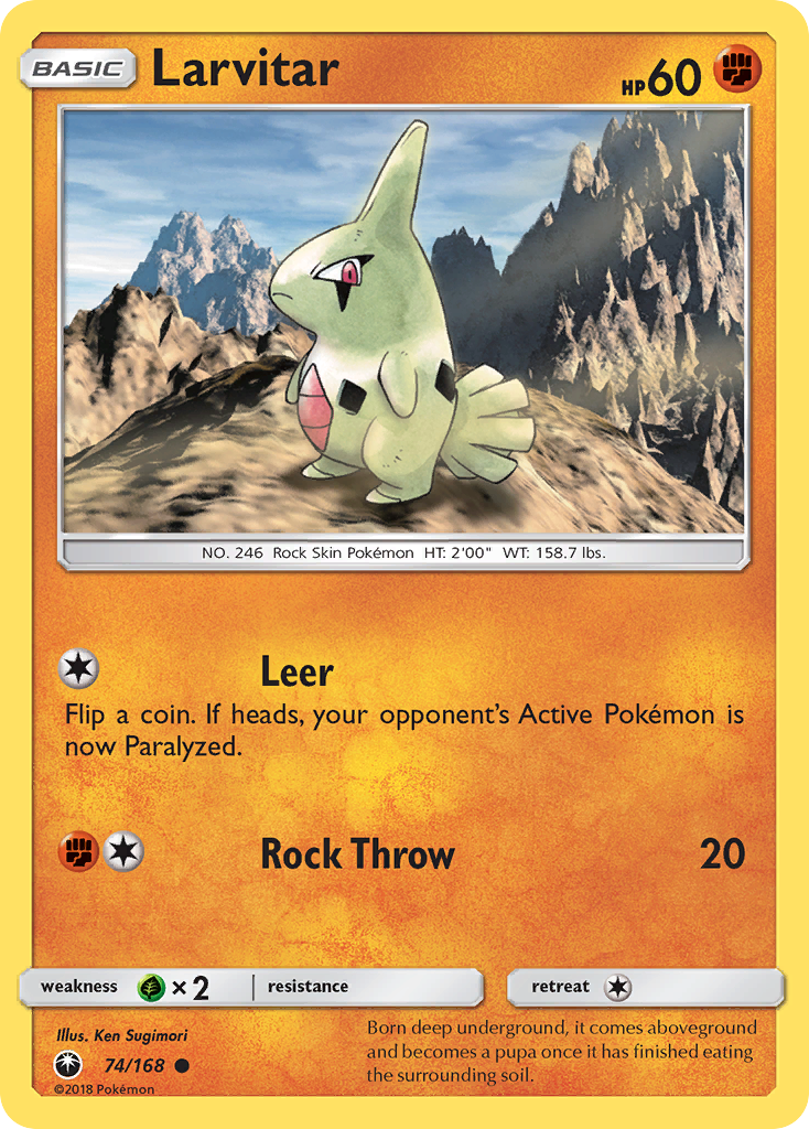 Larvitar sm7-74 Common from Celestial Storm Set