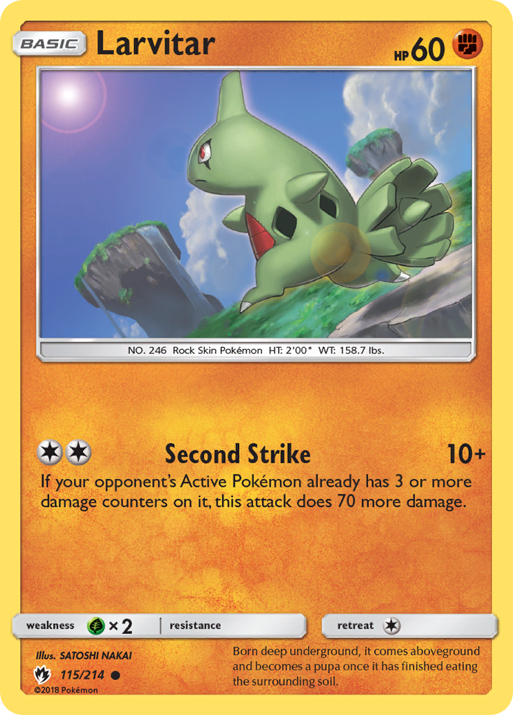 Larvitar sm8-115 Common from Lost Thunder Set