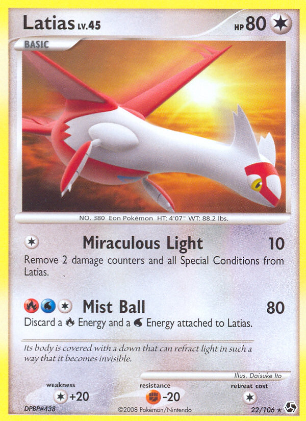 Latias dp4-22 Rare from Great Encounters Set