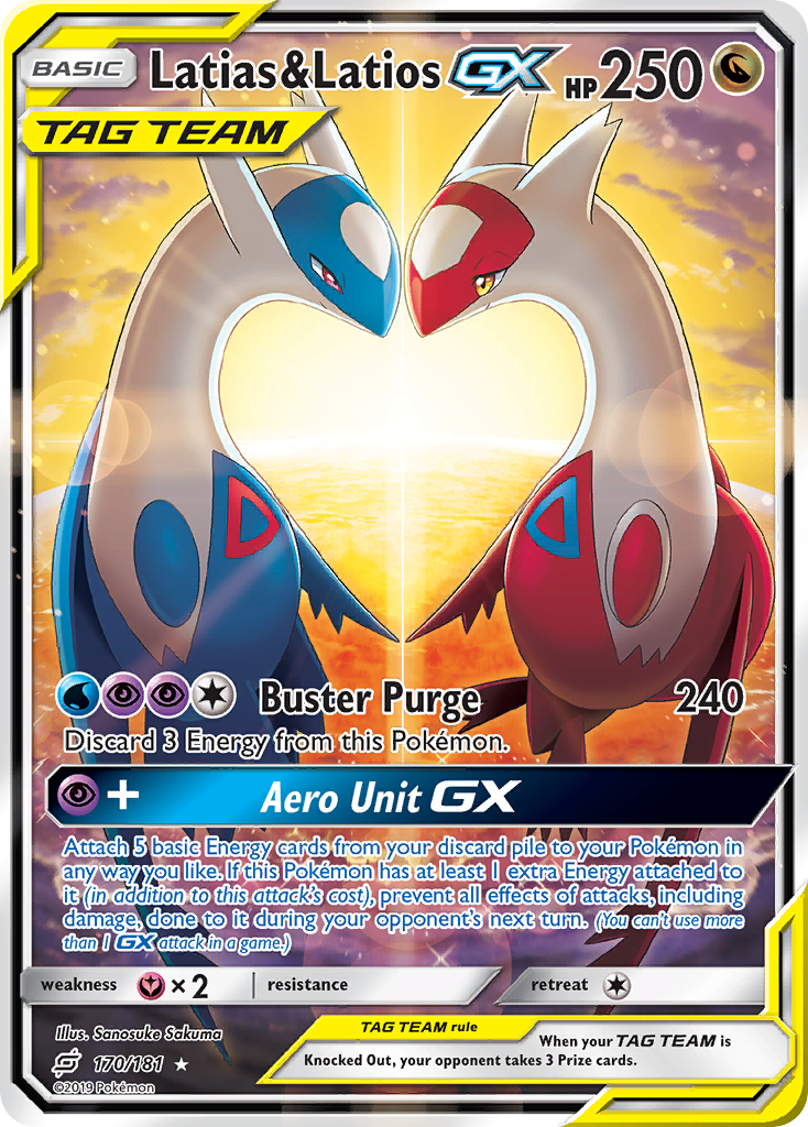 Latias & Latios-GX sm9-170 Rare Ultra from Team Up Set