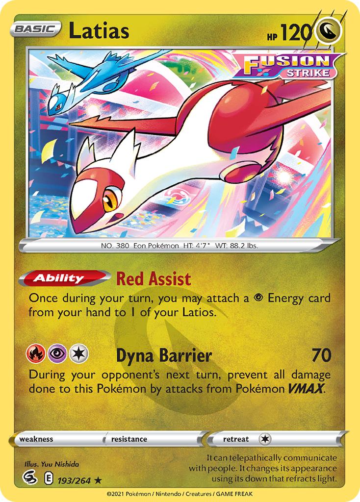 Latias swsh8-193 Rare from Fusion Strike Set