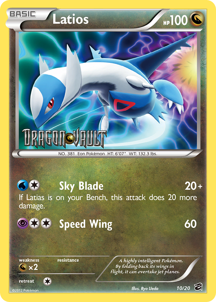 Latios dv1-10 Rare Holo from Dragon Vault Set
