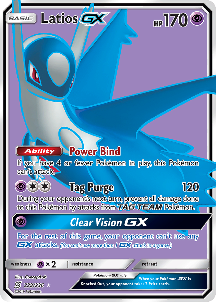Latios-GX sm11-223 Rare Ultra from Unified Minds Set