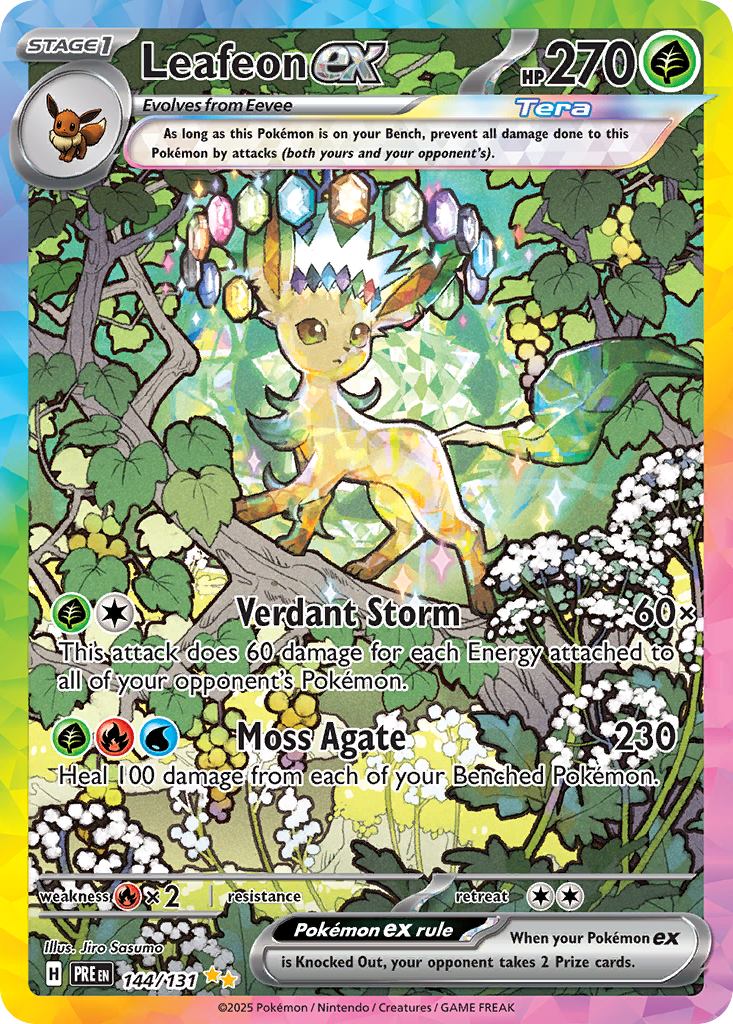 Leafeon ex sv8pt5-144 Special Illustration Rare from Prismatic Evolutions Set