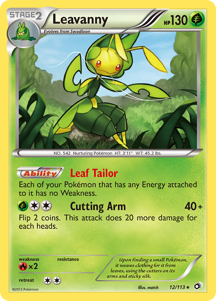 Leavanny bw11-12 Rare Holo from Legendary Treasures Set