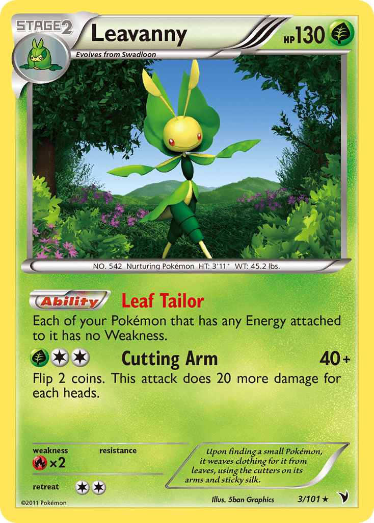 Leavanny bw3-3 Rare Holo from Noble Victories Set