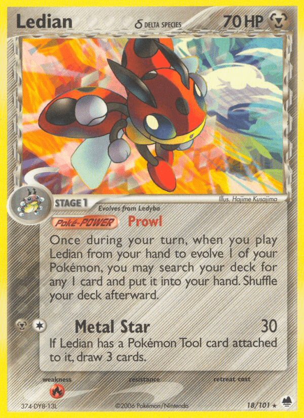 Ledian δ ex15-18 Rare from Dragon Frontiers Set