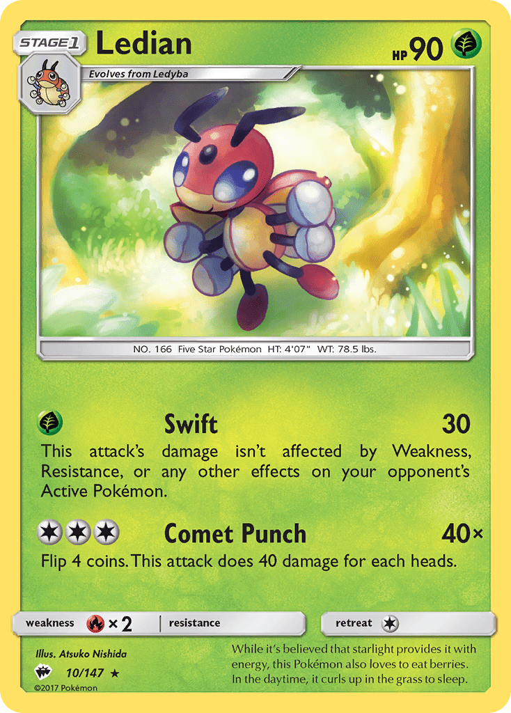 Ledian sm3-10 Rare from Burning Shadows Set