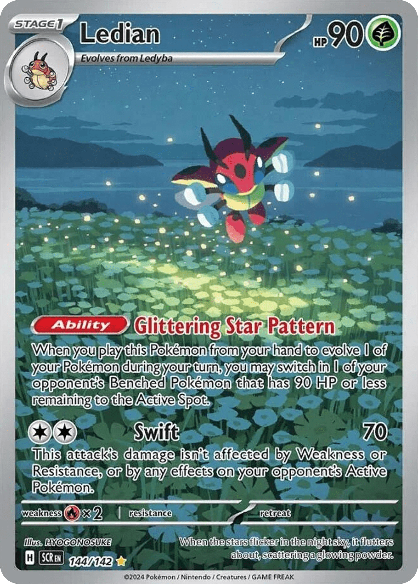 Ledian sv7-144 Illustration Rare from Stellar Crown Set