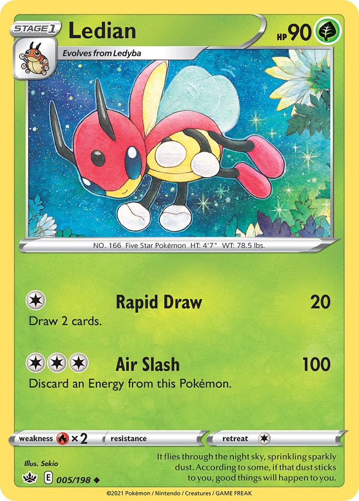Ledian swsh6-5 Uncommon from Chilling Reign Set