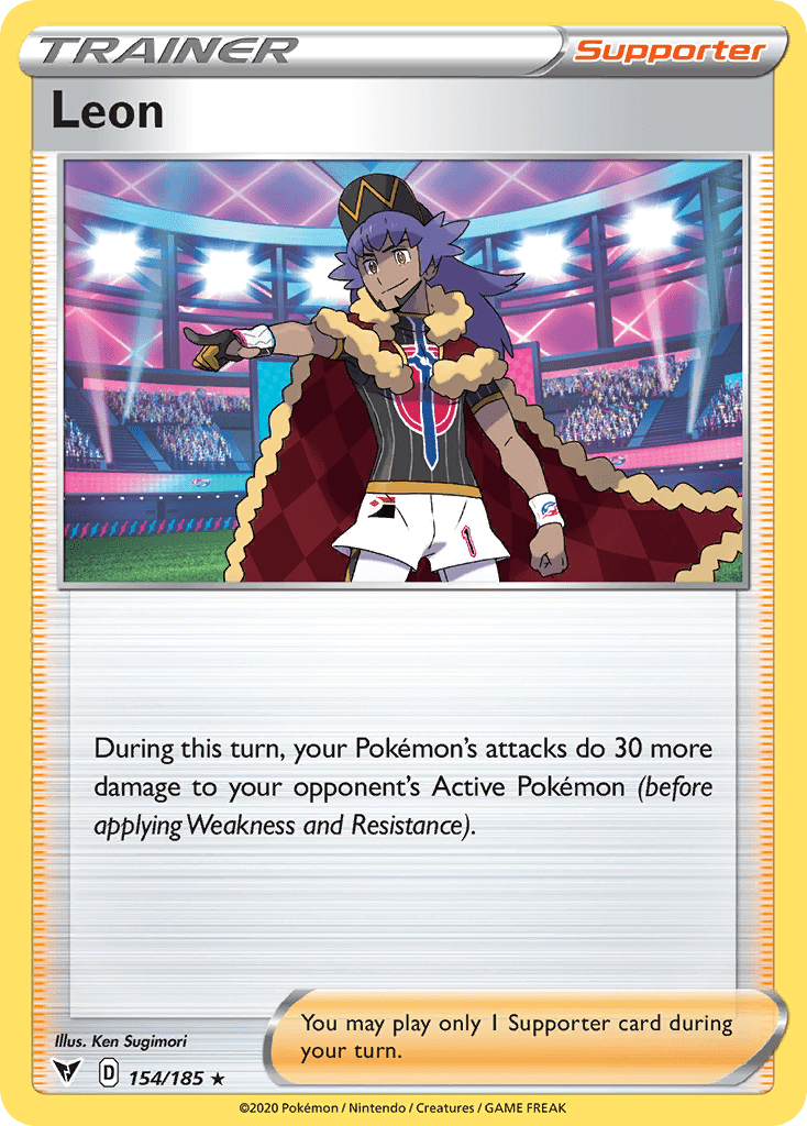 Leon swsh4-154 Rare Holo from Vivid Voltage Set