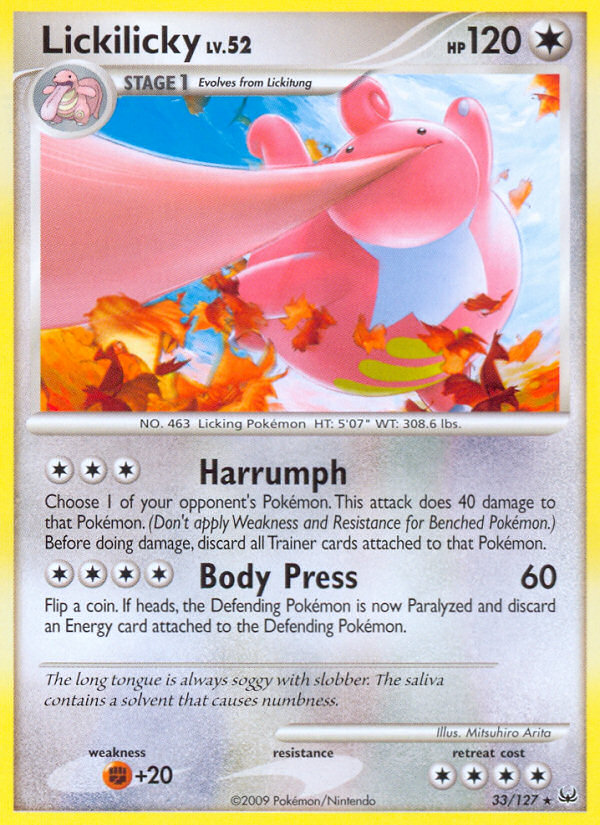 Lickilicky pl1-33 Rare from Platinum Set