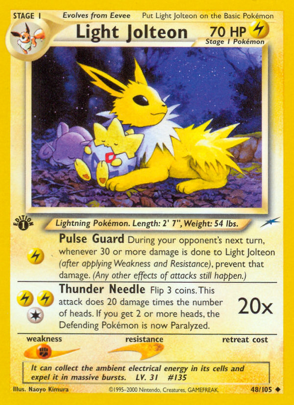 Light Jolteon neo4-48 Uncommon from Neo Destiny Set