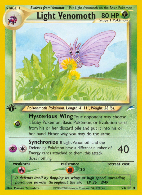 Light Venomoth neo4-53 Uncommon from Neo Destiny Set