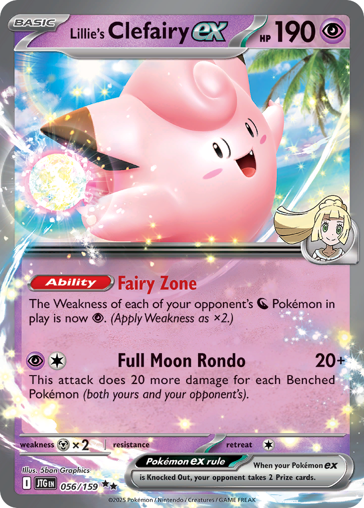 Lillie’s Clefairy ex sv9-56 Double Rare from Journey Together Set