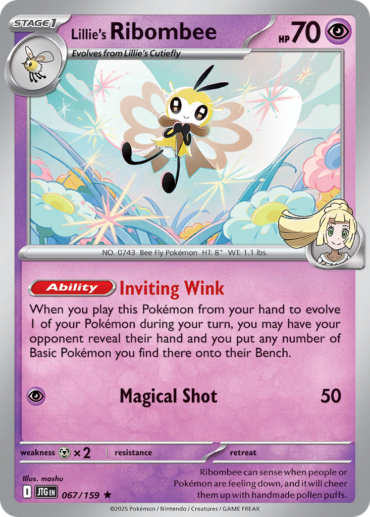 Lillie’s Ribombee sv9-67 Rare from Journey Together Set
