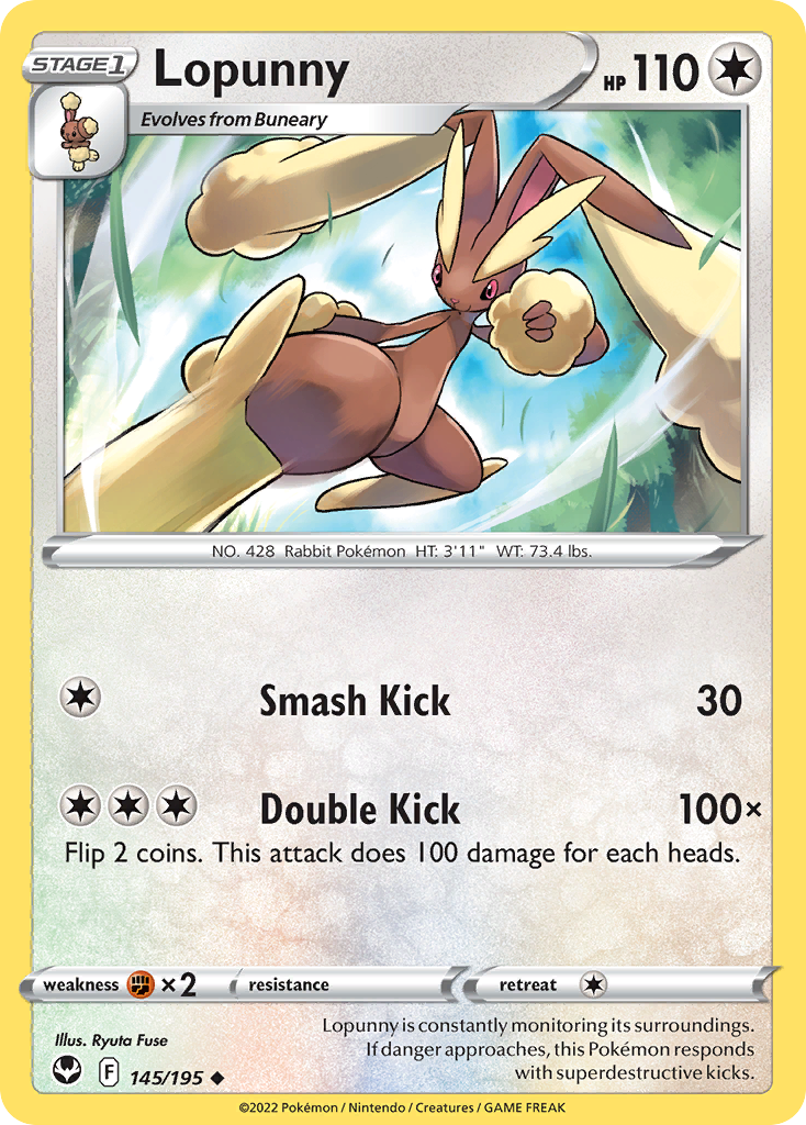 Lopunny swsh12-145 Uncommon from Silver Tempest Set