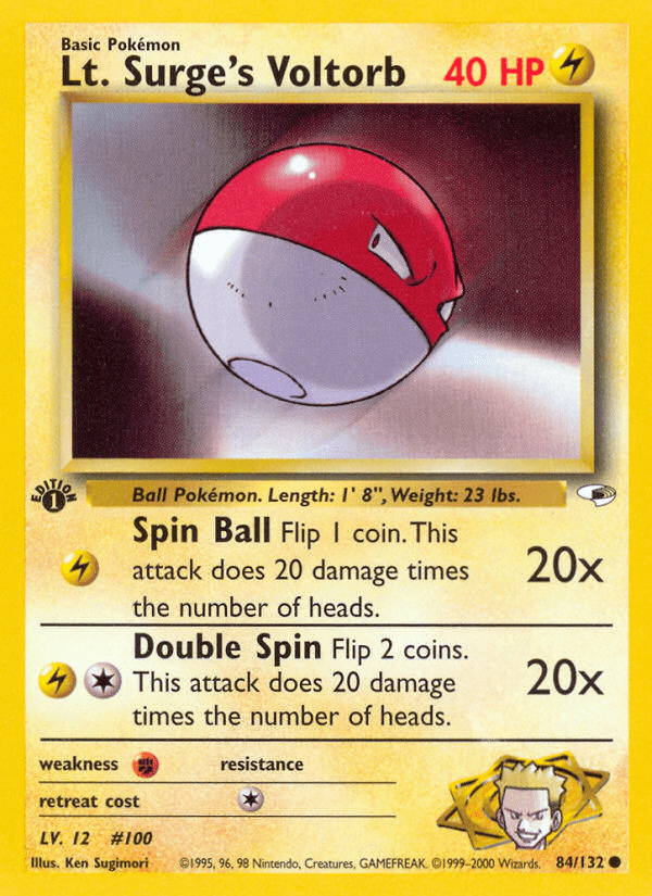 Lt. Surge’s Voltorb gym1-84 Common from Gym Heroes Set
