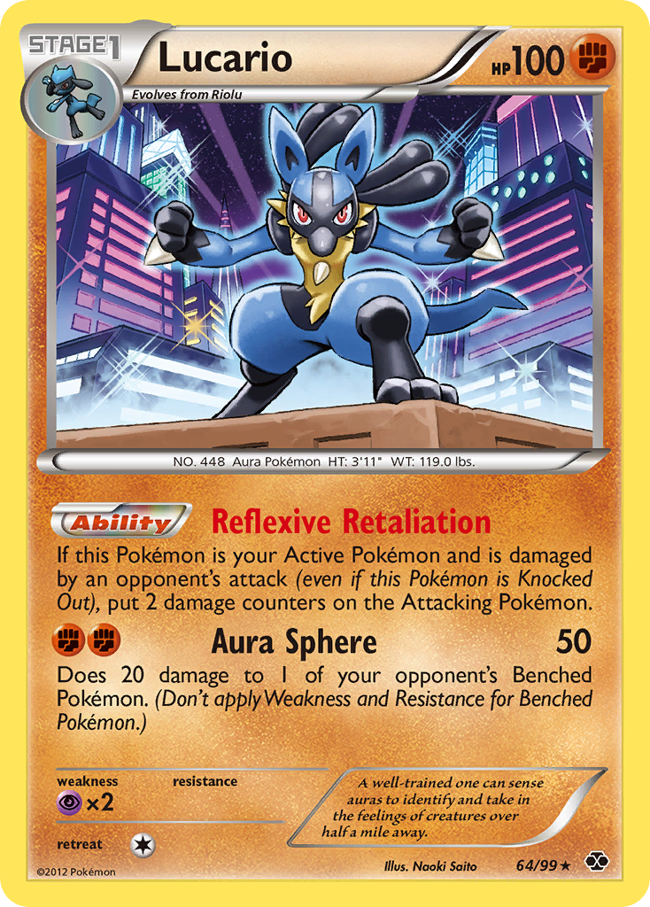 Lucario bw4-64 Rare Holo from Next Destinies Set