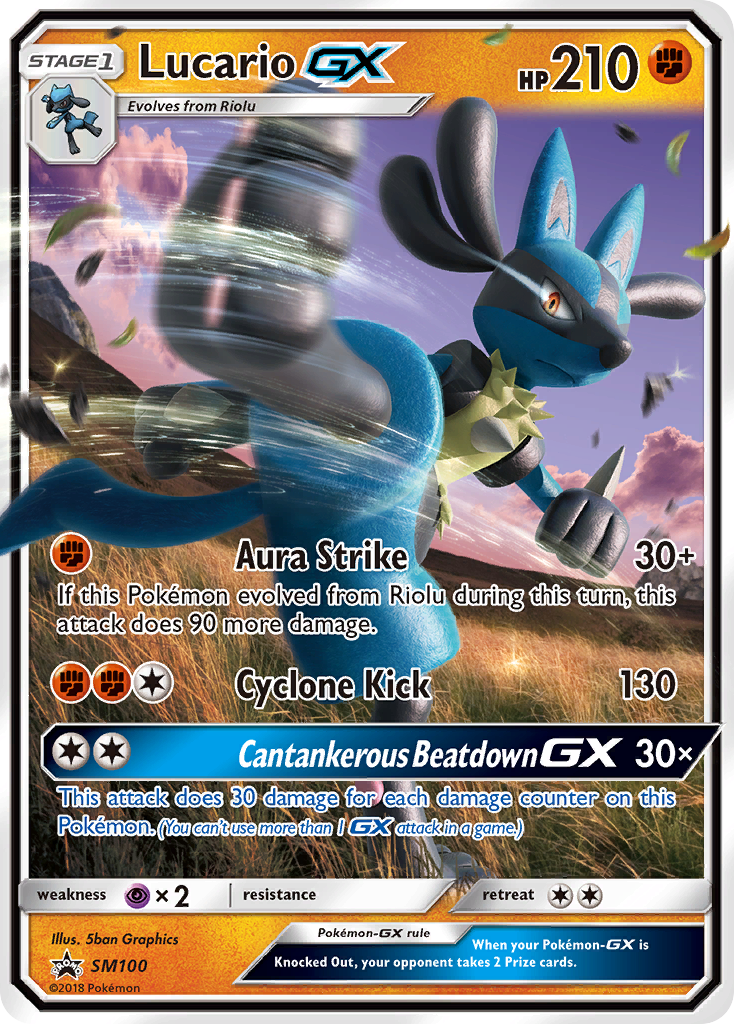 Lucario-GX smp-SM100 Promo from SM Black Star Promos Set