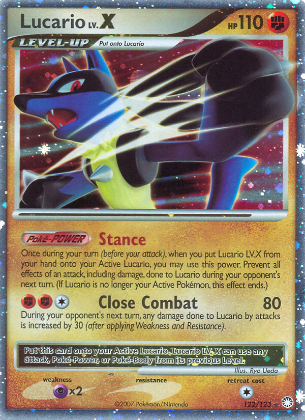 Lucario LV.X dp2-122 Rare Holo LV.X from Mysterious Treasures Set