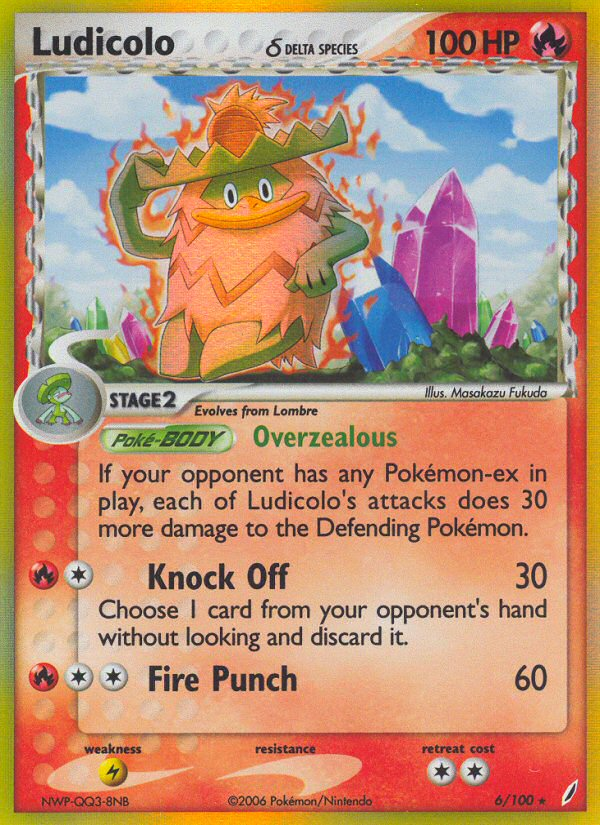 Ludicolo δ ex14-6 Rare Holo from Crystal Guardians Set