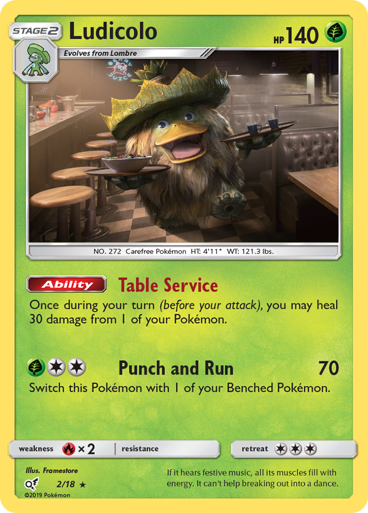 Ludicolo det1-2 Rare from Detective Pikachu Set