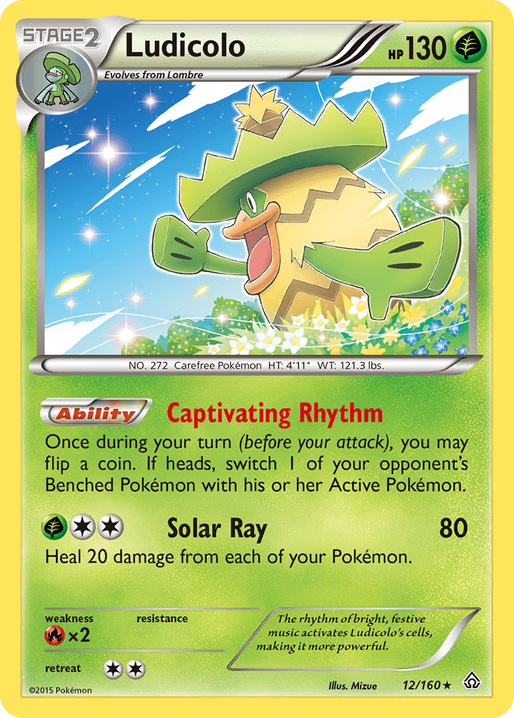 Ludicolo xy5-12 Rare Holo from Primal Clash Set