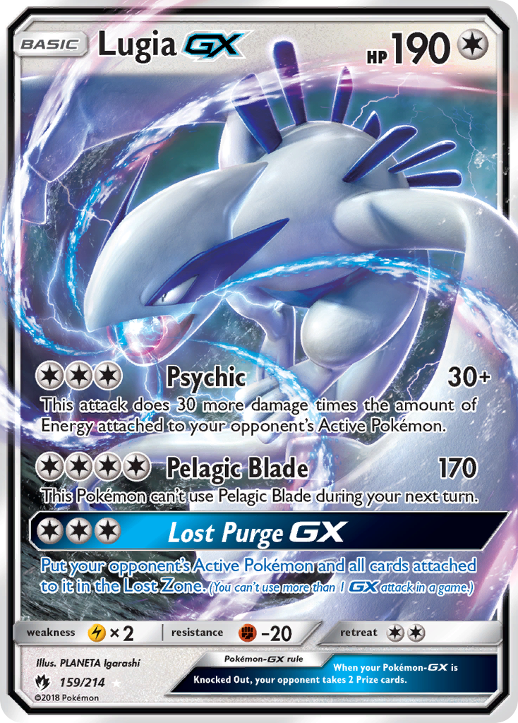 Lugia-GX sm8-159 Rare Holo GX from Lost Thunder Set