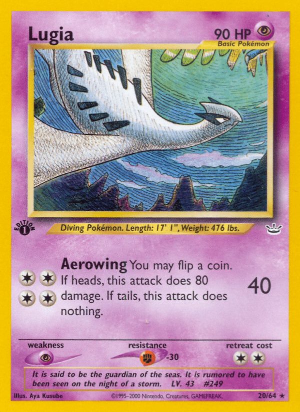 Lugia neo3-20 Rare from Neo Revelation Set