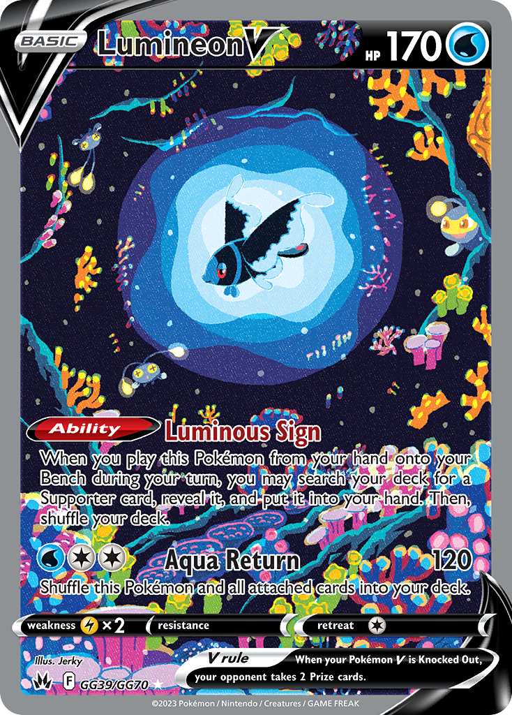 Lumineon V swsh12pt5gg-GG39 Rare Holo V from Crown Zenith Galarian Gallery Set