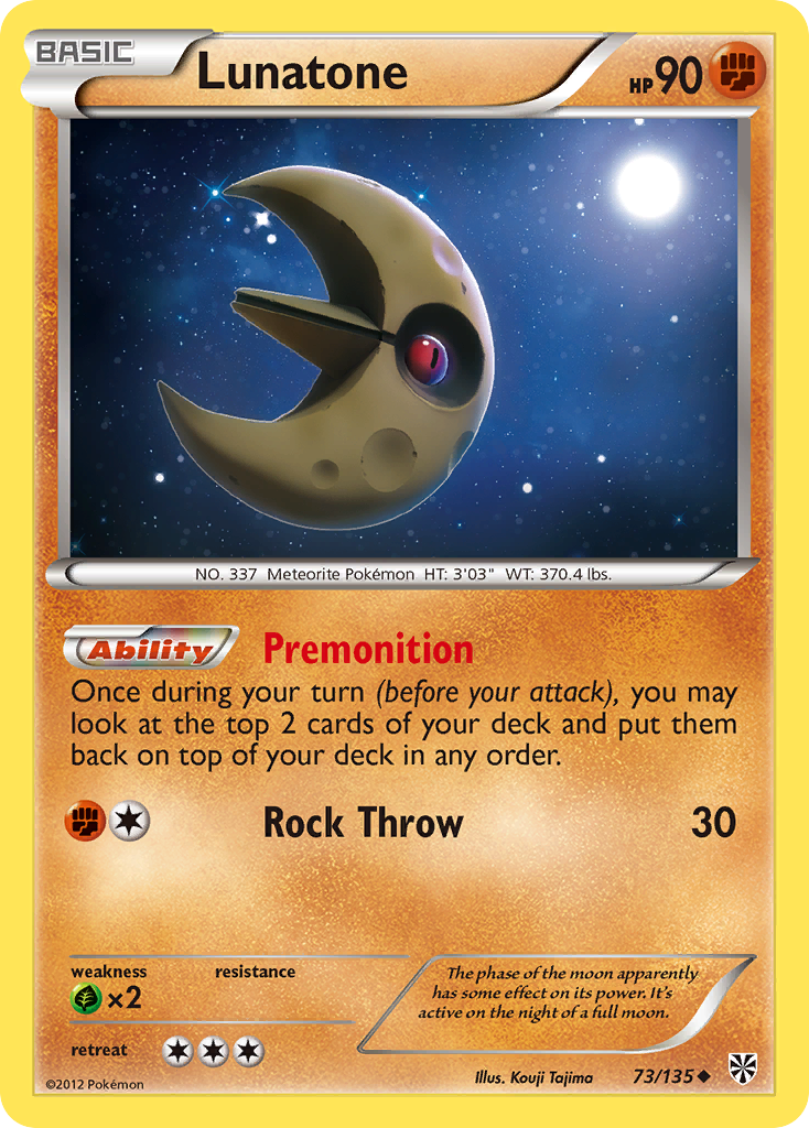 Lunatone bw8-73 Uncommon from Plasma Storm Set