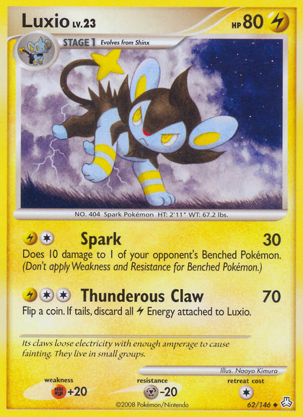 Luxio dp6-62 Uncommon from Legends Awakened Set
