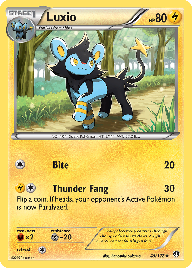 Luxio xy9-45 Uncommon from BREAKpoint Set