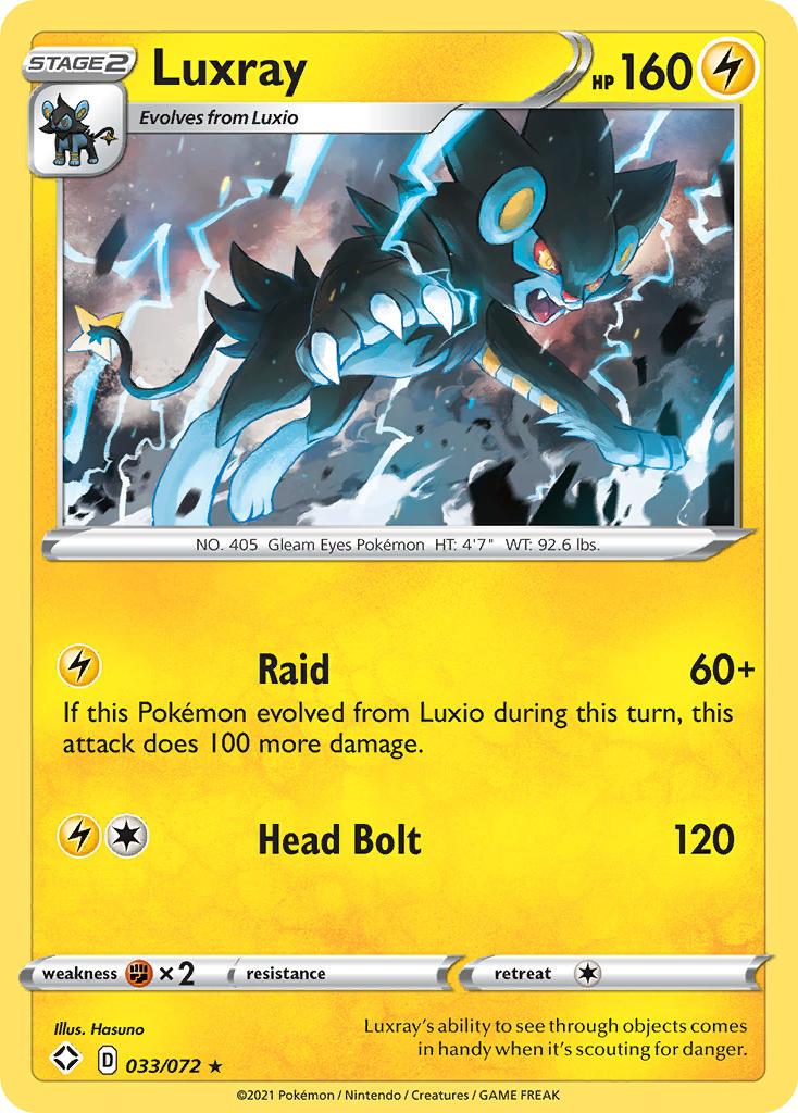 Luxray swsh45-33 Rare Holo from Shining Fates Set