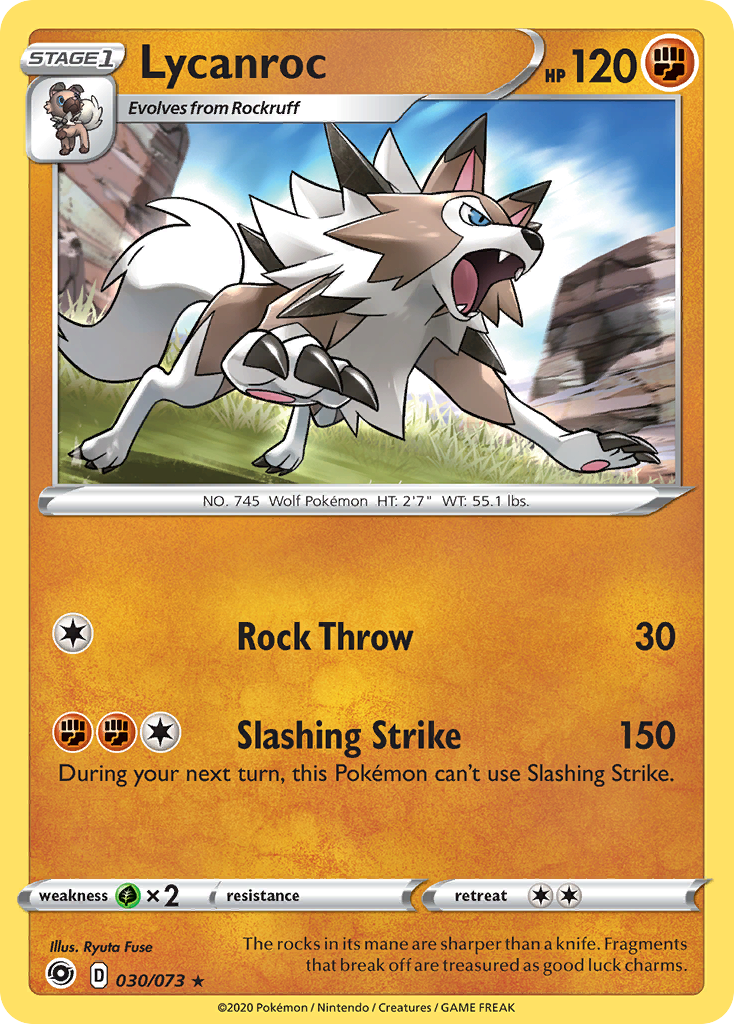 Lycanroc swsh35-30 Rare Holo from Champion's Path Set
